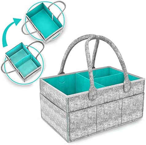 Hoovo Baby Diaper Caddy Organizer Portable Nappy Organiser Foldable Changeable Compartments for Travel