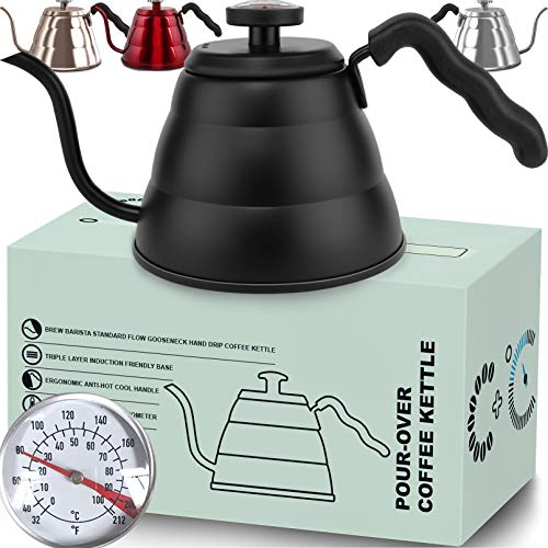 Pour Over Coffee Kettle with ThermometerFlow Gooseneck Tea Kettles