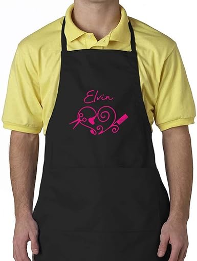 Amazon Com Eddany Elvin Hair Stylist Heart Custom Apron Clothing