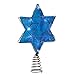 Kurt Adler UL 10-Light LED Silver and Blue Hanukkah Star Shimmer Treetop