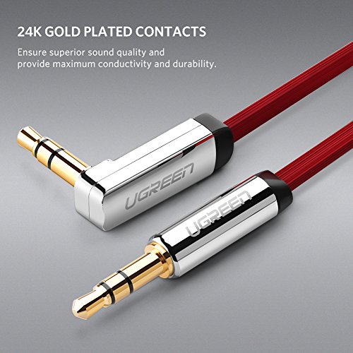 UGREEN 3.5mm Audio Cable, Stereo Aux Jack to Jack Cable 90 Degree Right