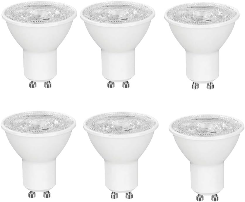 OUGEER Pack of 6 GU10 LED 6W 600 Lumens GU10 60W Halogen Equivalent Replacement Warm White 3000K,120° Beam Angle AC 220-240V NOT Dimmable GU10 Spot Light Bulb