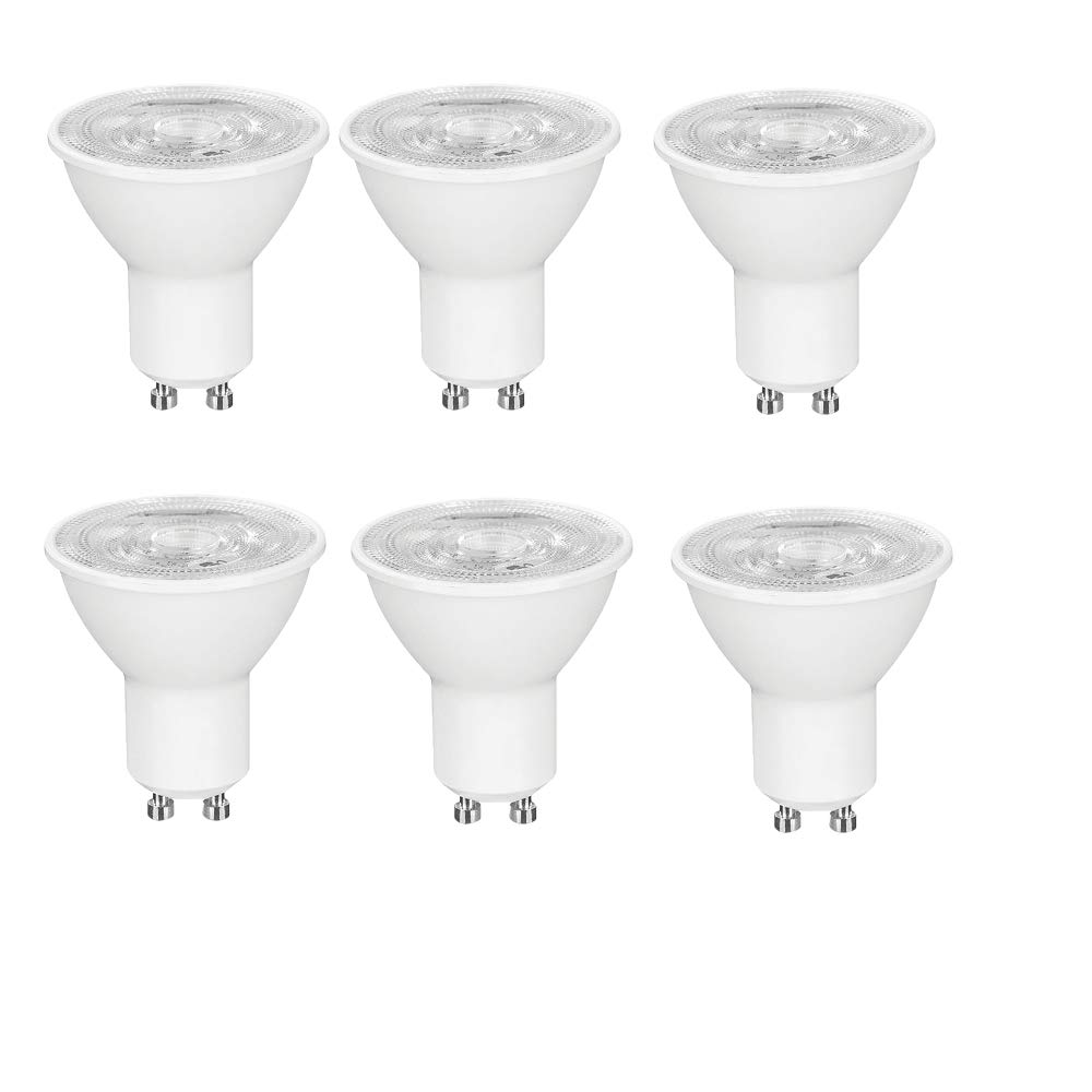 OUGEER Pack of 6 GU10 LED 6W 600 Lumens GU10 60W Halogen Equivalent Replacement Warm White 3000K,120° Beam Angle AC 220-240V NOT Dimmable GU10 Spot Light Bulb
