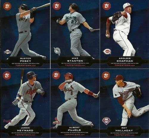 2011 Topps Baseball Topps Town Complete Mint 50 Card Unused Code Insert Set Including Roy Halladay, Joe Mauer, Jose Reyes, Josh Hamilton, Chase Utley, David Wright, Ichiro Suzuki, Evan Longoria, Ryan Howard, David Price, Robinson Cano, Buster Posey, Albert Pujols and More!