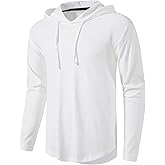 MUSE FATH Men's Long Sleeve Athletic Performance Lightweight Hoodie Sweatshirts