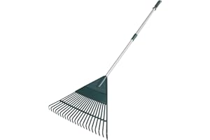 APARECIUM Garden Leaf Rake, Garden Poly Shrub Rake with 66” Adjustable Lightweight Steel Handle, Durable Plastic Head 26Tines, Yard Garden Rake to Collect Loose Debris for Lawn, Yard, Grass and Leaves