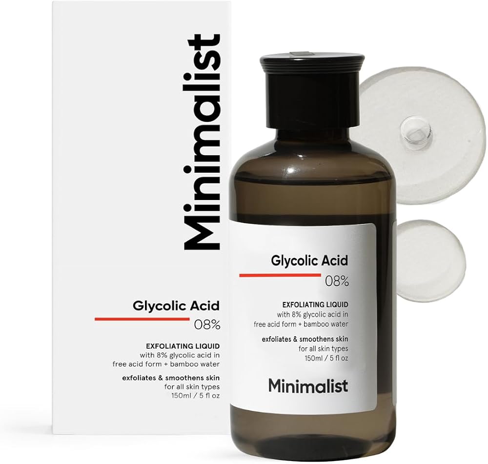 Minimalist 8% Glycolic Acid Exfoliating Toner 150ml Face Body Scalp