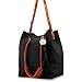 OCT17 Fashion Tassel buckets Tote Handbag, Women Messenger Hobos Shoulder Bags, Crossbody Satchel Bag - Black