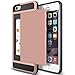 iPhone 6s Plus Case, Anuck Shockproof iPhone 6s Plus Wallet Case [Card Pocket] Anti-Scratch Protective Shell Rubber Bumper Case with Slide Card Holder Slot for Apple iPhone 6 Plus 6s Plus - Rose Gold
