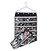 SPIKG 56 Pockets Dual Sided Jewelry Hanging Organizer Oxford Storage Bag with Zipper Hanger (Black)