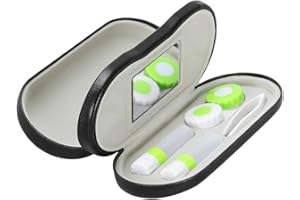 SteelFever 2 in 1 Double Sided Portable Glasses Case Travel Contact Lens Case (Black)