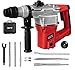 MPT 1 Inch SDS-plus 8.5 Amp Heavy Duty Rotary Hammer Drill,3 Function and Variable Speed,Include 3 Drill Bits,Point and Flat Chisel with Case