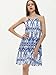 Floerns Women's Tribal Print Sleeveless Halter Neck Shift Mini Tank Dress Blue S
