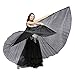 Dance Fairy Belly Dance Silk Isis Angel Wings Halloween Costumes Prop,Black(No Sticks)