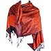 Silver Fever Jacquard Paisley Pashmina Shawl Scarf StoleBy Silver Fever Brand (Orange/Navy)