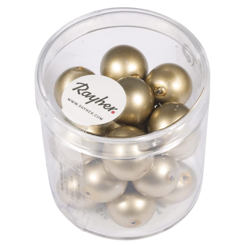 Rayher Renaissance Glass Wax Beads 14450616, Matt, 12 mm Diameter