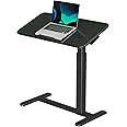 JYLH JOYSEEKER Mobile Standing Desk, Height Adjustable Rolling Laptop Desk, 90° Tiltable Overbed Bedside Table, Portable Computer Desk with Wheels, Foldable Cart for Home Office, Black