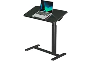 JYLH JOYSEEKER Mobile Standing Desk, Height Adjustable Rolling Laptop Desk, 90° Tiltable Overbed Bedside Table, Portable Computer Desk with Wheels, Foldable Cart for Home Office, Black