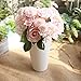 Lemax Artificial Flowers,10 Heads Rose Dahlia Daisy Fake Flower Arrangement Bridal Wedding Bouquets for Home Garden Party Office Décor (Princess Champagne)