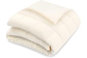 TWINOR Baby Muslin Quilt Blanket，Warm and Lightweight Crib Quilt Neutral Comforter for Newborn and Toddler Boys Girls (Off-White)