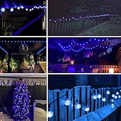 Blue 2-Pack 46FT 160 LED Crystal Globe Solar String