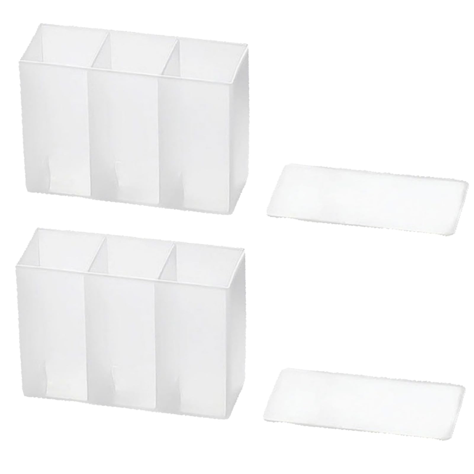 Beufee 2PCS Lipstick Holder, Lipstick Organizer Make up Storage Wall Mounted Lip Gloss Organizer 3 Grid Hanging Transparent Pencil Holder