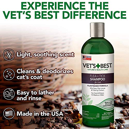 Vet's Best Shampoo for Cats Premium Shampoo & Cat Treatment 12 oz