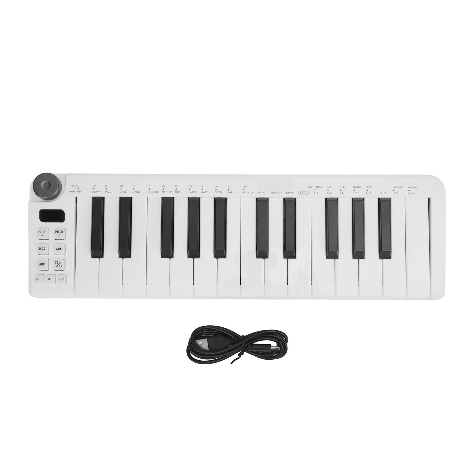 25-key MIDI Controller, Velocity-Sensitive Wireless Keyboard with Arpeggiator USB Portability