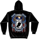Military Hooded Sweat Shirt True Heros Pow Mia Black