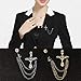 AISme Men's Rhinestone Cross Chain Brooch Lapel Pin Shirt Suit Wedding Accessory Gift (Silver)