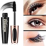 4D Silk Fiber Lash Mascara Waterproof, Long Lasting Eyelash Mascara, Silicone Brush Head, Smudge-Proof, Black (Color 1)