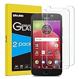 [2 Pack] Moto E4 Screen Protector, SPARIN Tempered Glass Screen Protector for Motorola Moto E 4th Generation 5.0 Inch with Scratch Resistant, Ultra Clear, Cutout for Fingerprint Sensor