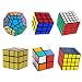 6-Pack Popular Speed Cube Puzzle – Including 2x2x2 3x3x3 4x4x4 5x5x5 Speedcubing White Puzzle, Megaminx Puzzle Cube and Gold Black Mirror Cube
