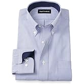 Paul Fredrick Men's Classic Fit Non-Iron Cotton Stripe Dress Shirt