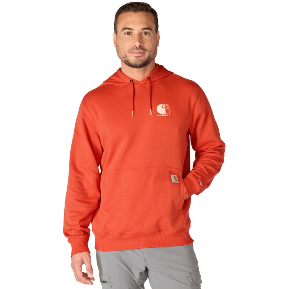 Carhartt Men's Force Relaxed Fit Lightweight Logo Graphic Sweatshirt, Atomic Red, Large Image