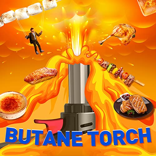 Butane Torch lighter with Fuel Gauge, Refillable Food Torch Fit All
