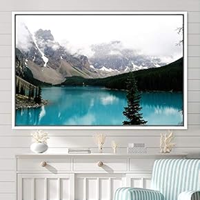 signwin Framed Canvas Wall Art Calming Waters Aerial...