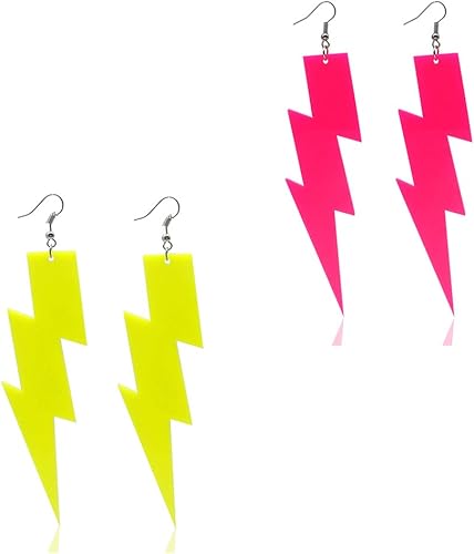 Amazon ファッションパンクスタイルのネオンイヤリング 女性と女の子用 ピアス 通販