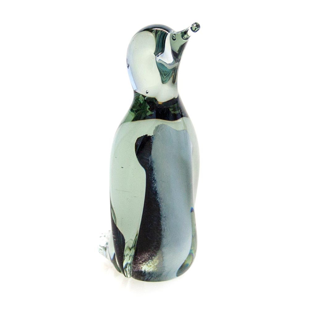 Hand Made Penguin Recycled Glass Sculpture [O13-Q-B]