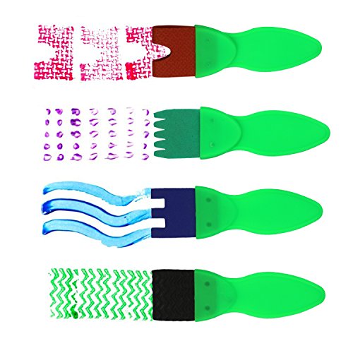 Kids Early Learning Sponge Painting Brushes Kit, 42 Pieces Sponge Drawing Shapes Painting Craft Sponge for Toddlers Assorted Pattern, including Waterproof Children Painting Aprons - Thumbnail 5