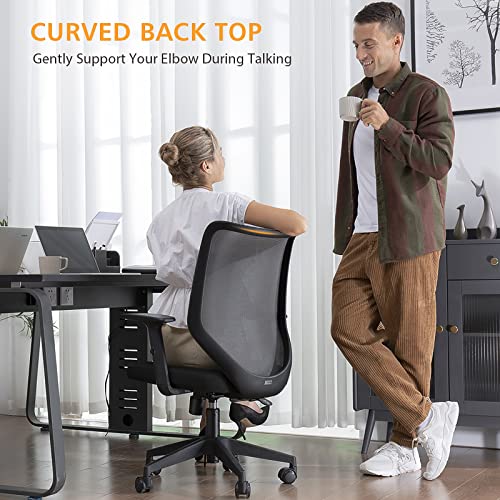 Etasker Ergonomic Office Chair Home Mesh Desk Chair With Adjustable Arms Mid Back Computer