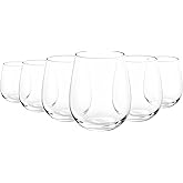 KX-WARE Unbreakable 18-ounce Acrylic Stemless Wine Glasses, set of 6 Clear