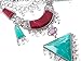 Miraculous Garden Womens Vintage Alloy Silver Long Boho Bohemian Necklace Ethnic Tribal Boho Necklace Geometry Red Turquoise Beads Statement Necklace Jewelry Sets for Women. (1)