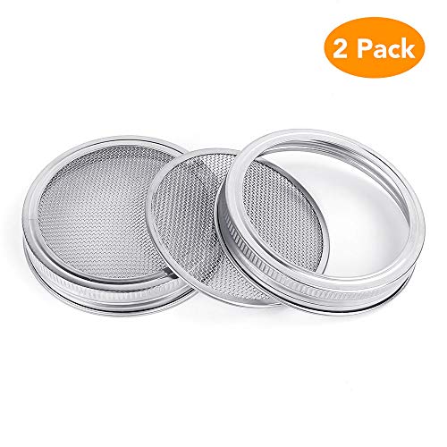 Sprouting Lids, Kmeivol AntiRust Canning Jar Mesh Lid, 100 Stainless
