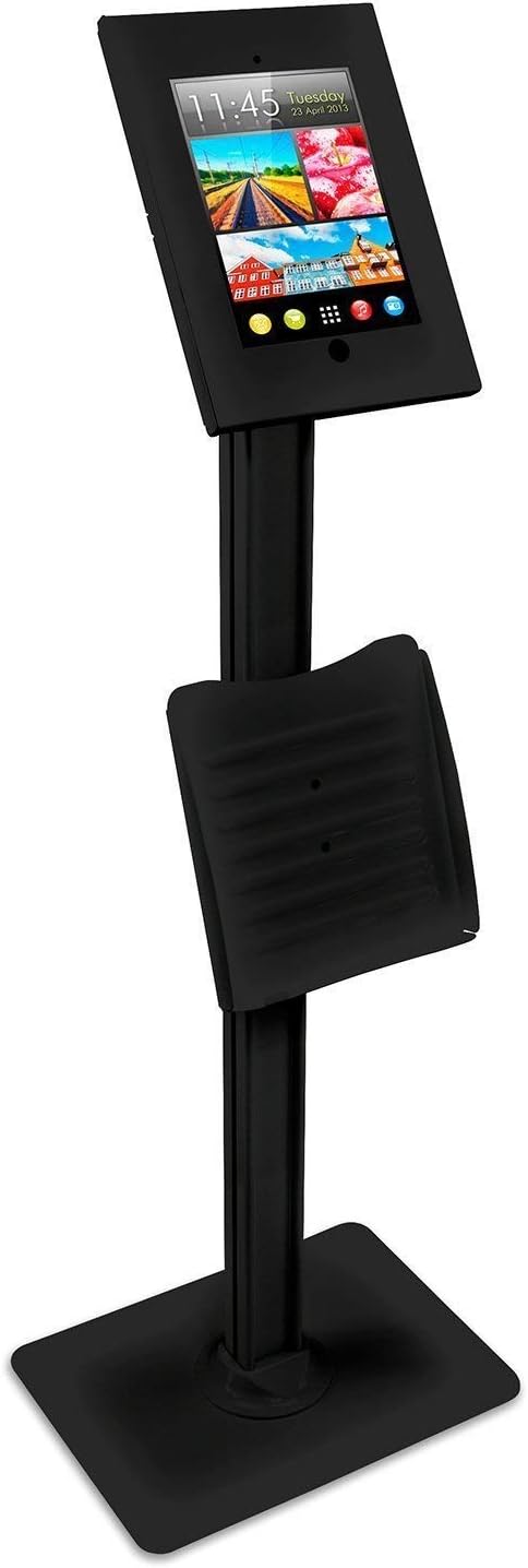 PROSIGNAL Floor Standing iPad Kiosk Display, Lockable Tablet Stand with Adjustable Angle, Catalogue Holder & Cable Management - Image 3