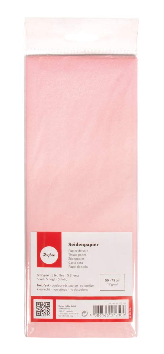Rayher 67270258 Tissue paper, pale-pink
