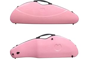 yinfente Violin Case 4/4 Full Size 1.9kg Carbon Fiber Half Round Shape Viloin Bag With Strap Combination Lock And Accessories Bag Pink