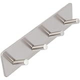 ZOIC Adhesivo 304 Acero inoxidable Toalla de mano Soporte para abrigo Ganchos Perchero en rollo Soporte de pared (7.16 Pulgadas X 1.85 Pulgadas ...