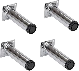 HUILIZ Patas De Mueble Ajustables, Patas De Sofá De Hierro Cromado