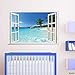 Large Removable Beach Sea 3D Window Decal Wall Sticker Home Decor Exotic Beach View Art Wallpaper Mural